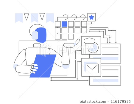AI-Enhanced Event Management abstract concept vector illustration. AI-Enhanced Event Management abstract concept vector illustration. 116179555