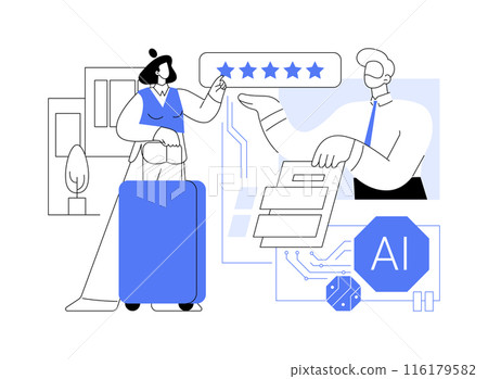 AI-Personalized Guest Experience abstract concept vector illustration. 116179582