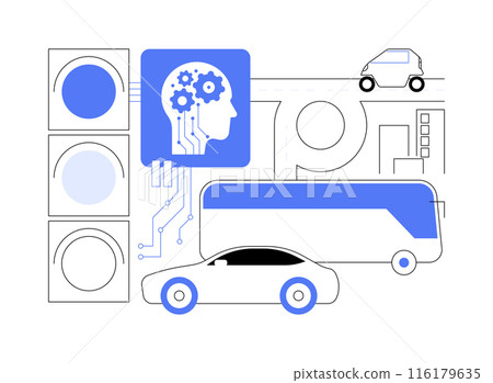 AI-Analyzed Traffic Management abstract concept vector illustration. 116179635