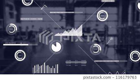 Image of statistical data processing against empty office Image of statistical data processing against empty office 116179763
