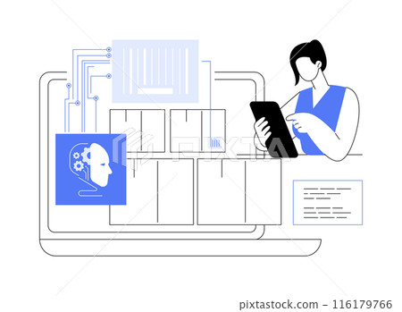 AI-Powered Inventory Management abstract concept vector illustration. 116179766