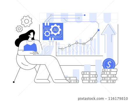 AI-Improved Sales Forecasting abstract concept vector illustration. AI-Improved Sales Forecasting abstract concept vector illustration. 116179810