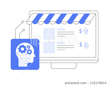 AI-Dictated Dynamic Pricing abstract concept vector illustration. AI-Dictated Dynamic Pricing abstract concept vector illustration. 116179814