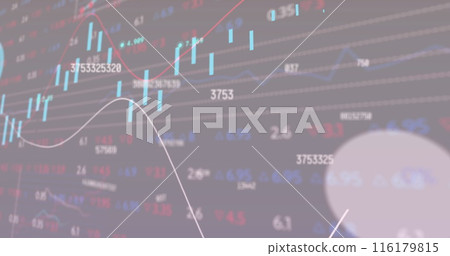Image of changing numbers, statistical, stock market data processing on blue gradient background Image of changing numbers, statistical, stock market data processing on blue gradient background 116179815