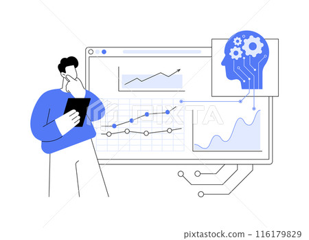 Sales Trend Forecasting with AI abstract concept vector illustration. 116179829