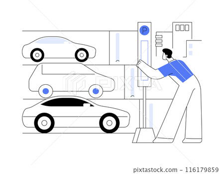 Reserving parking for clients isolated cartoon vector illustrations. 116179859