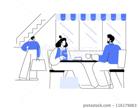 Coffee shop zone isolated cartoon vector illustrations. 116179863