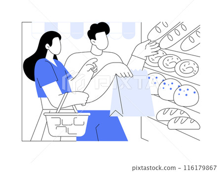 Bakery department isolated cartoon vector illustrations. 116179867