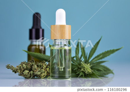 Cannabis leaf with hemp seeds and marijuana oil, cbd Cannabis leaf with hemp seeds and marijuana oil, cbd 116180296