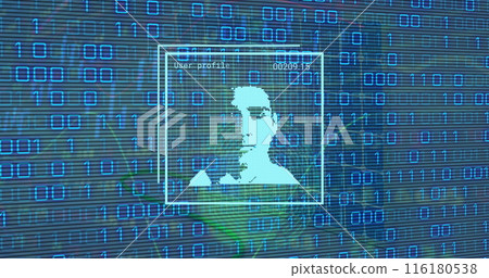 Image of digital interface over data processing 116180538
