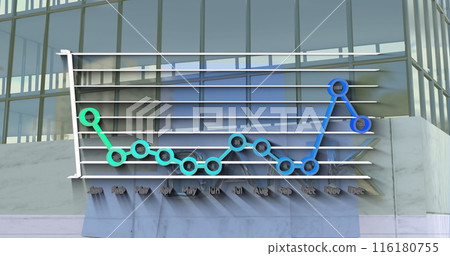 Image of graphs over office buildings 116180755