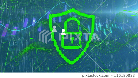 Image of padlock over data processing Image of padlock over data processing 116180858