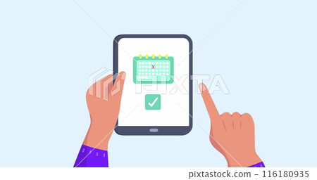 Image of hands using tablet with travel icons Image of hands using tablet with travel icons 116180935