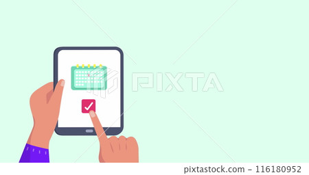Image of travel icons over hands using tablet Image of travel icons over hands using tablet 116180952