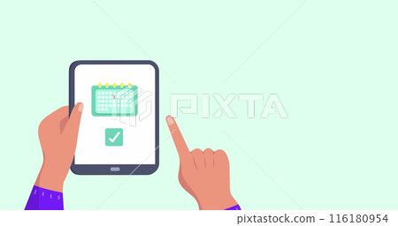 Image of travel icons over hands using tablet Image of travel icons over hands using tablet 116180954