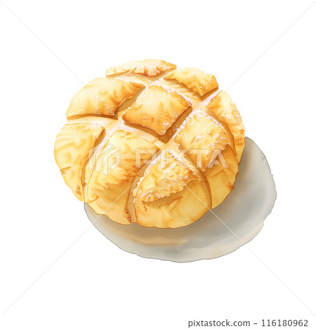 白色背景瓜麵包的水彩插圖 116180962