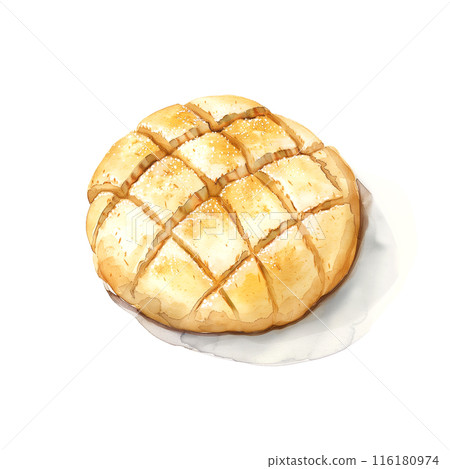 白色背景瓜麵包的水彩插圖 116180974