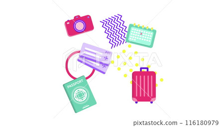 Image of travel icons on white background Image of travel icons on white background 116180979