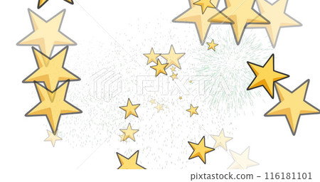 Image of stars falling over white background 116181101