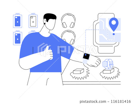 Sport electronics department isolated cartoon vector illustrations. 116181416