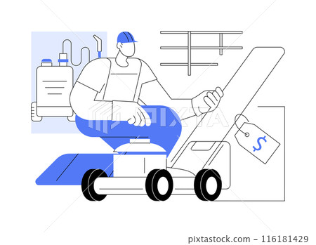Garden machinery isolated cartoon vector illustrations. 116181429
