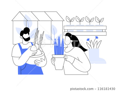 Plant nursery isolated cartoon vector illustrations. Plant nursery isolated cartoon vector illustrations. 116181430