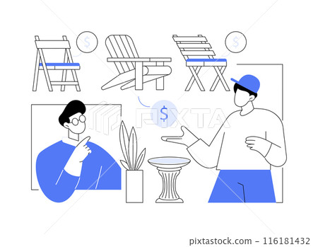 Garden furniture isolated cartoon vector illustrations. Garden furniture isolated cartoon vector illustrations. 116181432
