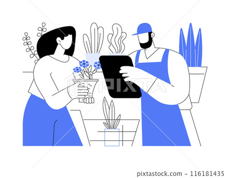 Buying plants isolated cartoon vector illustrations. Buying plants isolated cartoon vector illustrations. 116181435