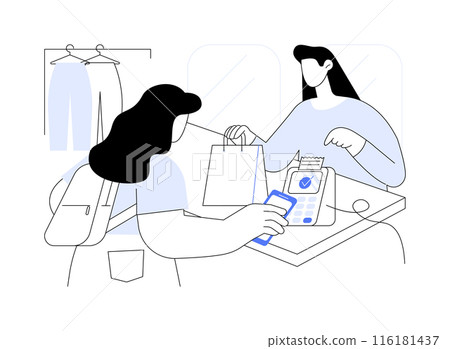 Paying with smartphone isolated cartoon vector illustrations. 116181437