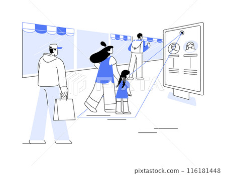 Shop traffic analysis isolated cartoon vector illustrations. Shop traffic analysis isolated cartoon vector illustrations. 116181448