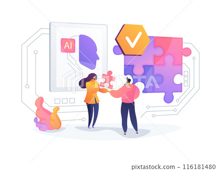 AI-Assisted Conflict Resolution abstract concept vector illustration. 116181480