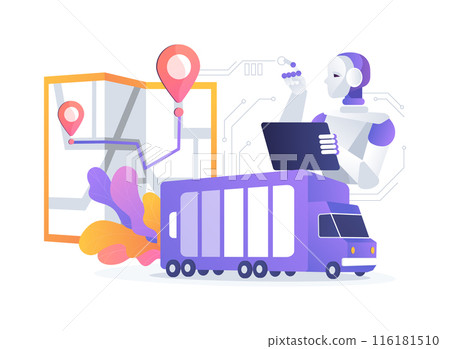 AI-Enabled Eco-Friendly Supply Chain abstract concept vector illustration. 116181510