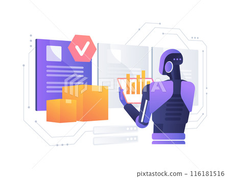 AI-Analyzed Supplier Performance abstract concept vector illustration. 116181516