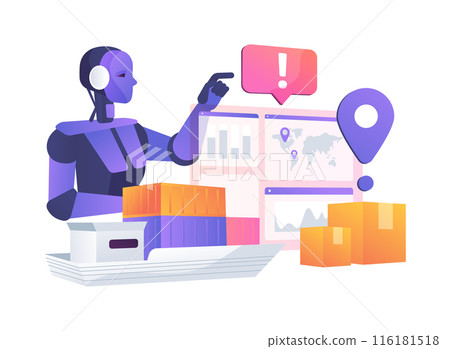 Disruption Forecasting with AI abstract concept vector illustration. 116181518