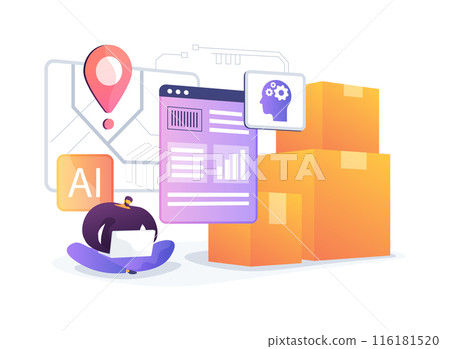 Real-Time Supply Chain Visibility with AI abstract concept vector illustration. 116181520
