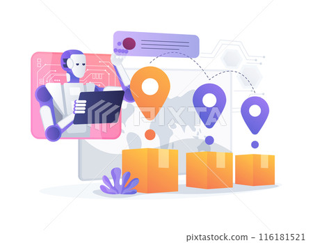 AI-Managed Smart Logistics abstract concept vector illustration. 116181521
