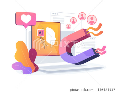 AI-Enhanced Automated Customer Engagement abstract concept vector illustration. 116181537