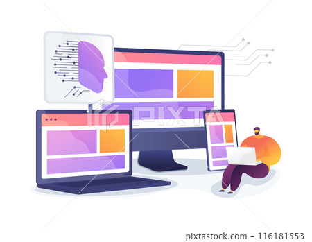 AI-Ensured Multi-Channel Customer Engagement abstract concept vector illustration. 116181553