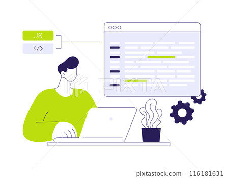 Javascript abstract concept vector illustration. Javascript abstract concept vector illustration. 116181631
