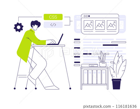 CSS code abstract concept vector illustration. 116181636