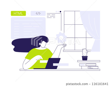 HTML coding abstract concept vector illustration. 116181641