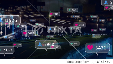 Icons with numbers over a black background 116181659