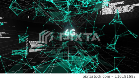 Image of network of connections and data processing 116181682