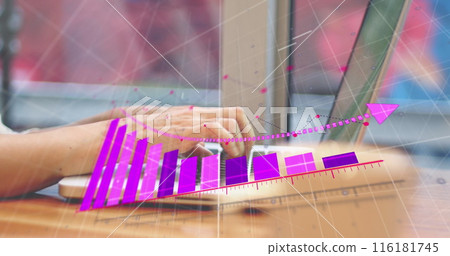 Person analyzing financial data, colorful graphs overlaying screen Person analyzing financial data, colorful graphs overlaying screen 116181745