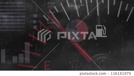 Image of fuel gauge data processing and statistics 116181979