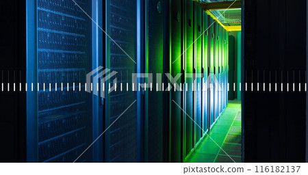 Image of data processing against computer server room 116182137