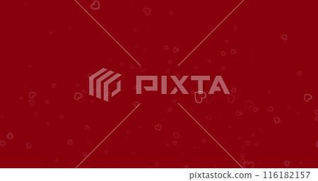 Image of heart icons floating against copy space on red background 116182157