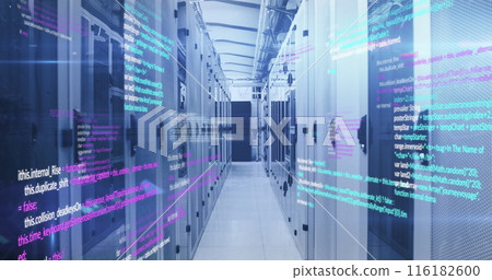 Image of computer programming languages moving over data server systems Image of computer programming languages moving over data server systems 116182600
