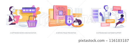 AI in online shopping abstract concept vector illustrations. 116183187