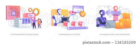 AI in Manufacturing abstract concept vector illustrations. 116183209